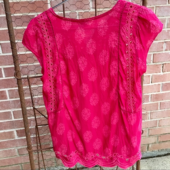 Indian Embroidered Red/ Pink Top - Picture 3 of 5